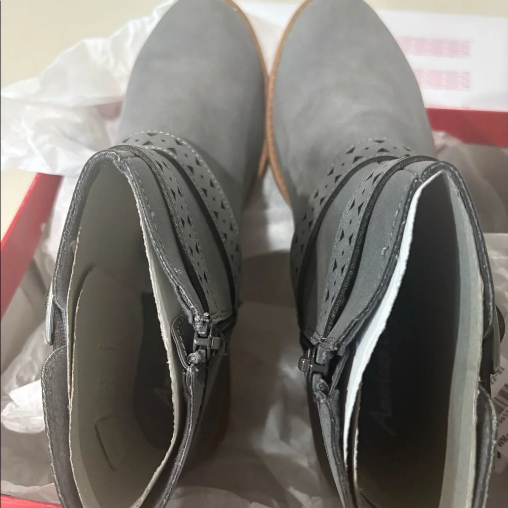 Grey ankle boots